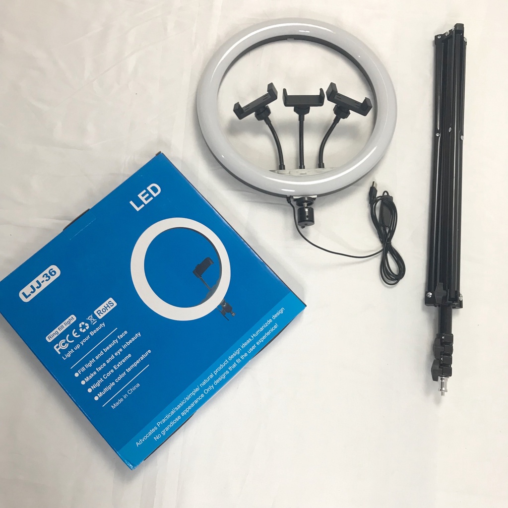Đèn livestream 36cm trợ sáng bán hàng,dạy online,makeup [freeship]