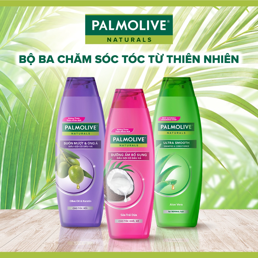 Bộ 5 chai dầu gội kèm dầu xả Palmolive Suôn Mượt Óng Ả 180ml