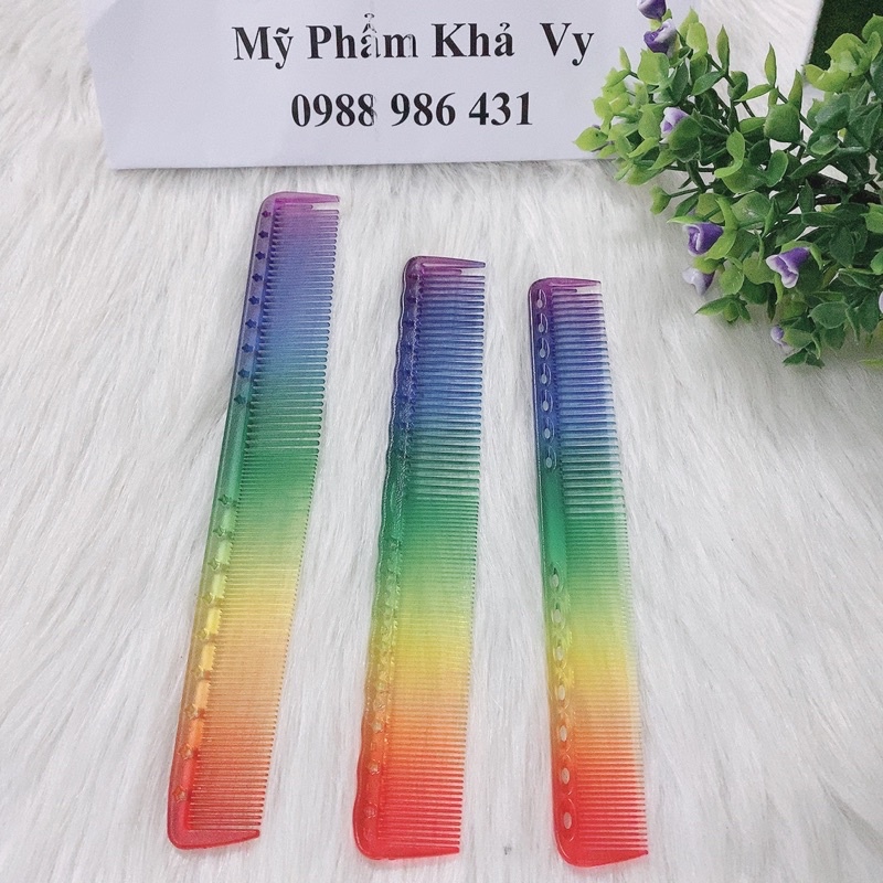 Lược cắt nam nữ   7 sắc cầu vồng (3 size)