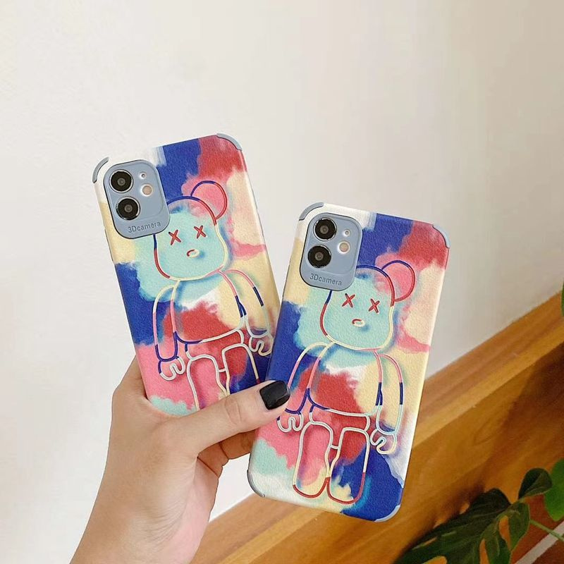 Ốp điện thoại silicone chống sốc họa tiết gấu dễ thương thích hợp cho iPhone 6 6sPlus 7 8Plus SE X XS XR XSMAX