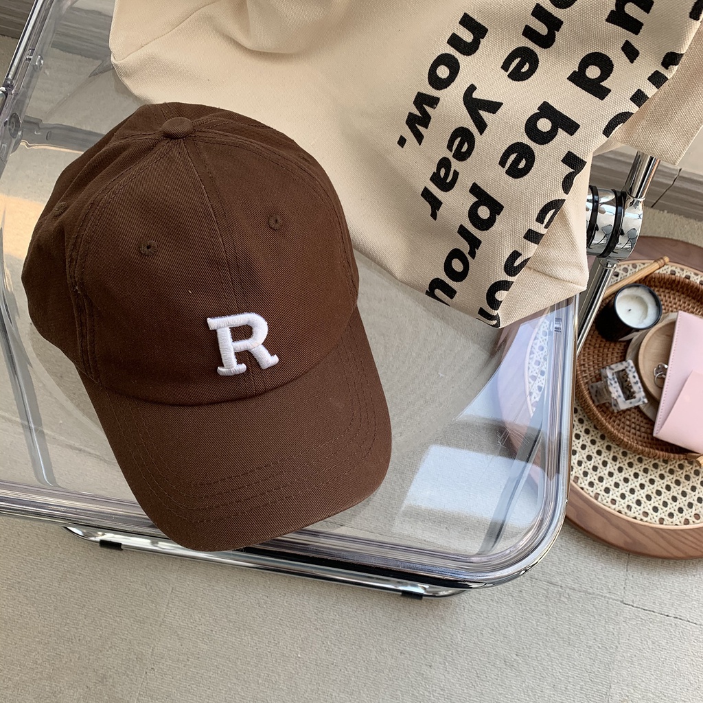 Mũ Lưỡi Trai Thêu Chữ R Phong Cách Hàn Quốc Cho Nữ