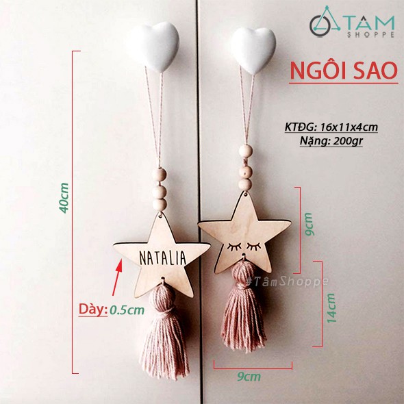 Dây treo trang trí Dreamer gỗ chùm tua rua W-DTTT-01