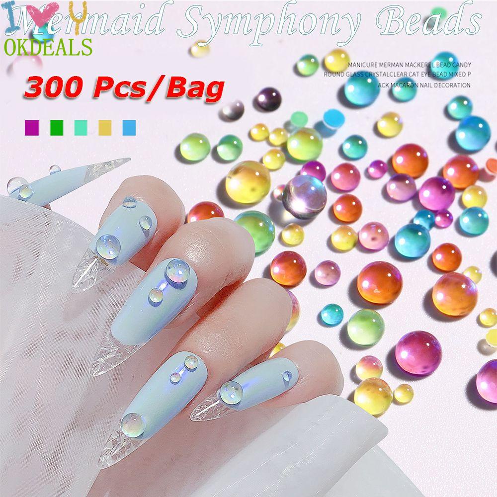 Túi 300 Phụ Kiện Hình Nàng Tiên Cá 3D Trang Trí Móng Tay|Móng Tay Giả|Móng Tay Màu Mờ|Hạt Charm Nhiều Kích Thước Cực Quang