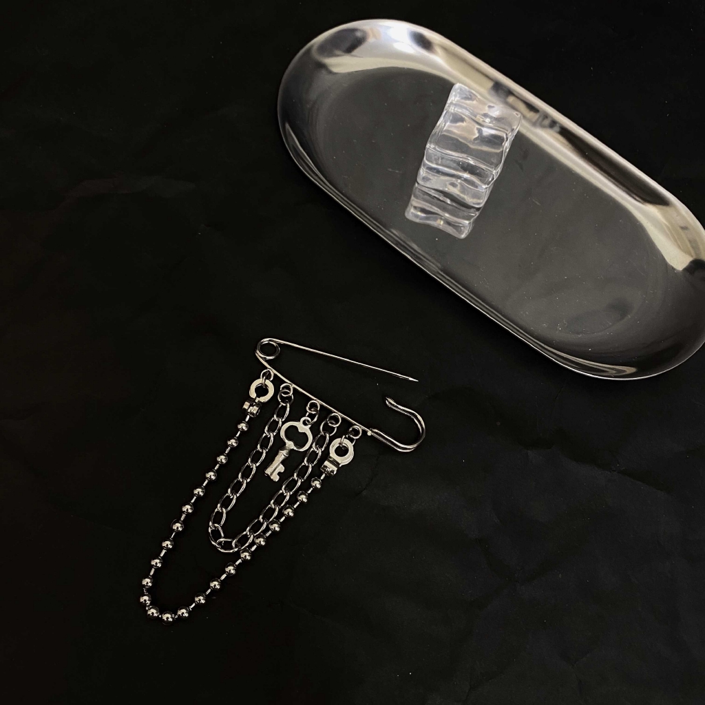 [Free Shipping] Trâm Cài Áo Kim Loại Cá Tính 221112Phụ Kiện Trang Trí Mắt Xích Xinh Xắn Chất Lượng