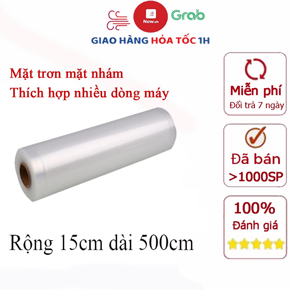 Cuộn túi hút chân không một mặt nhám dùng được cho tất cả các máy hút chân không rộng 15cm dài 500cm