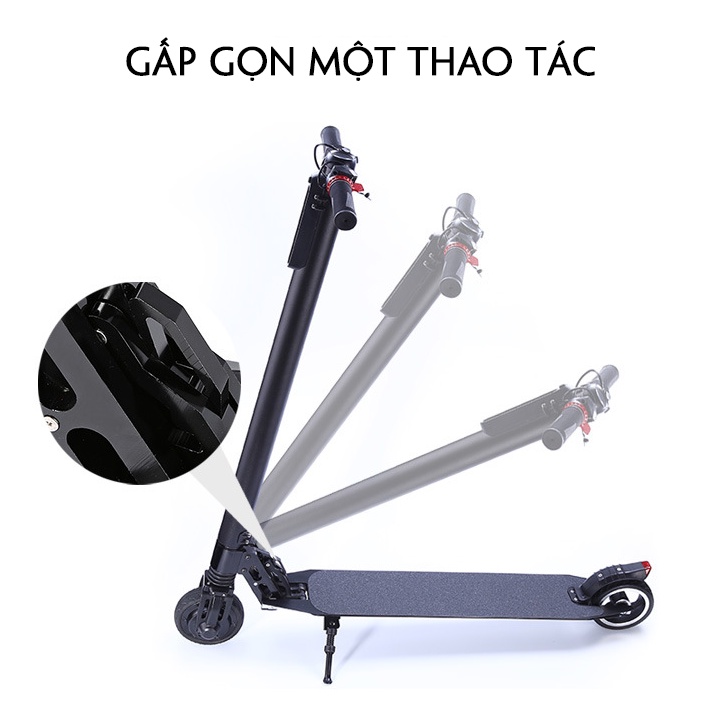 Xe scooter điện người lớn chạy 10km, lốp 5,5 inch màn led hiển thị - Xe scooter điện có thể gấp gọn