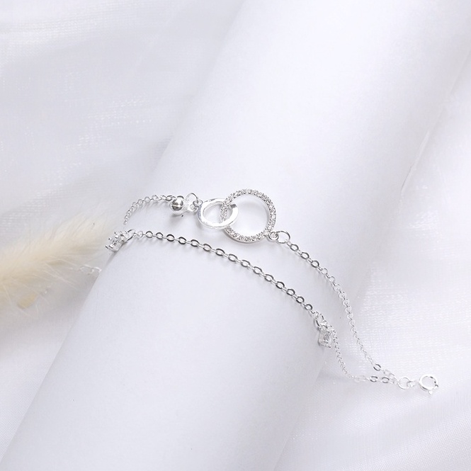 Lắc Tay Bạc Blue Peach Circle Lồng V2 LT501