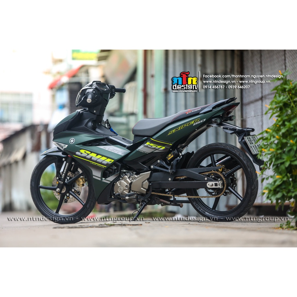Tem rời Exciter 150 xanh xám nhám Siper