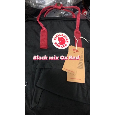 Balo Kanken Đen Quai Đỏ