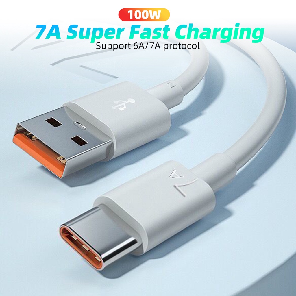 Dây Cáp Sạc USB Loại C 7A Bằng Silicon Dành Cho Samsung S10 Xiaomi