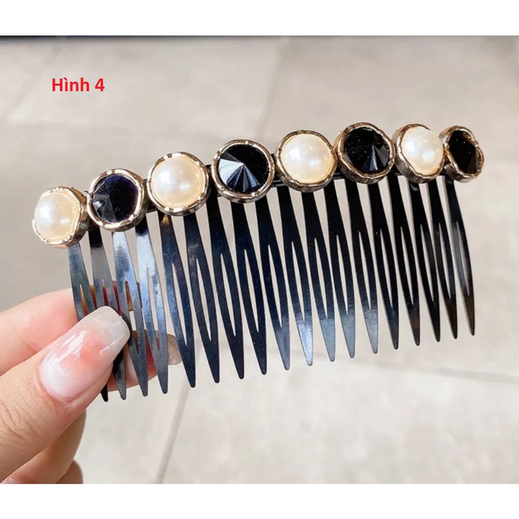 Lược cài mái đính hoa đính hạt sang trọng Filibra, phụ kiện tóc nữ CT043
