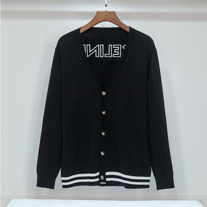 Áo Khoác Cardigan Dệt Kim Cổ Chữ V Thêu Họa Tiết Thời Trang Cho Nam Nữ