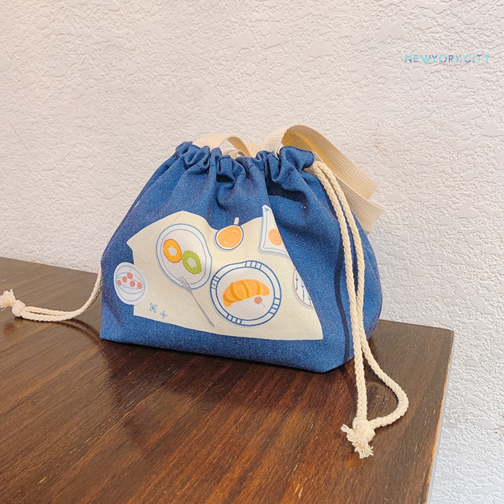 Túi Canvas Dây Rút Cách Nhiệt Chống Rò Rỉ Đựng Thực Phẩm Đi Cắm Trại