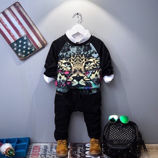 Sét đồ bé trai hình mặt cọp cực ngầu