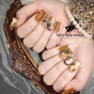Đá Khối Vuông Màu Neon Đính Móng