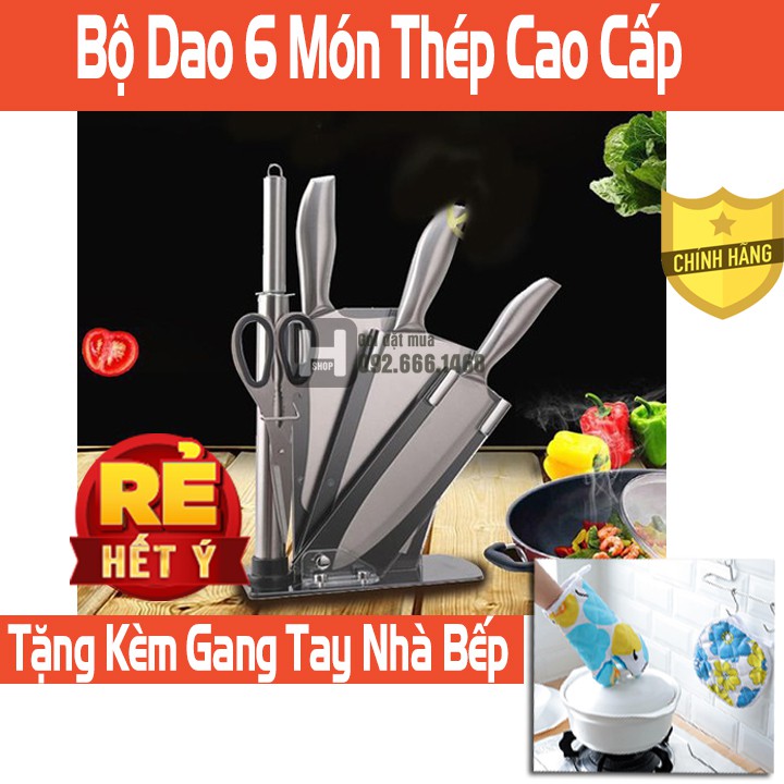 BỘ DAO NHẬT INOX 6 MÓN HÀNG CHUẨN CAO CẤP KÈM KHAY ĐỰNG