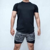 Quần short tập gym nam 2 lớp thể thao chạy bộ GYGA