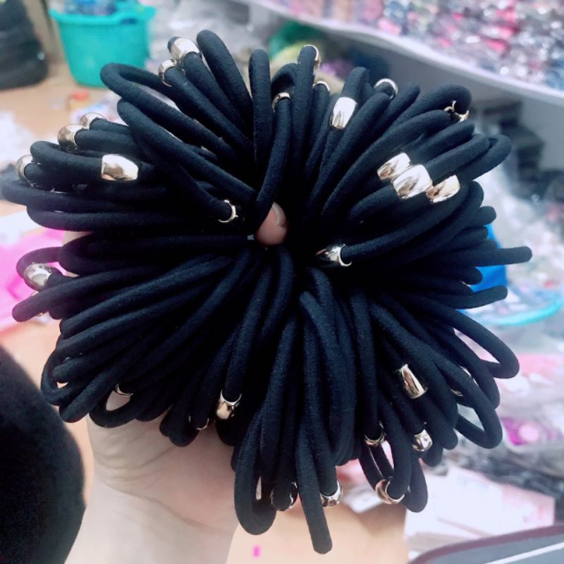 sỉ bó chun cột tóc đen (100 chun)