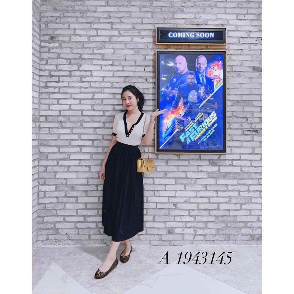 G02. 308. ÁO LEN TAY NGẮN CỔ TIM KHUY | BigBuy360 - bigbuy360.vn