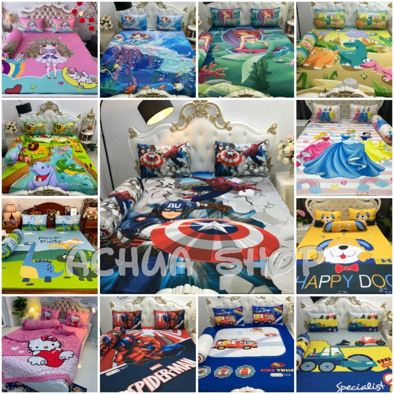 LOẠI 1 - BỘ GA DRAP THUN SIÊU MƯỚT LẠNH 5D CỰC CHẤT - ACHUASHOP