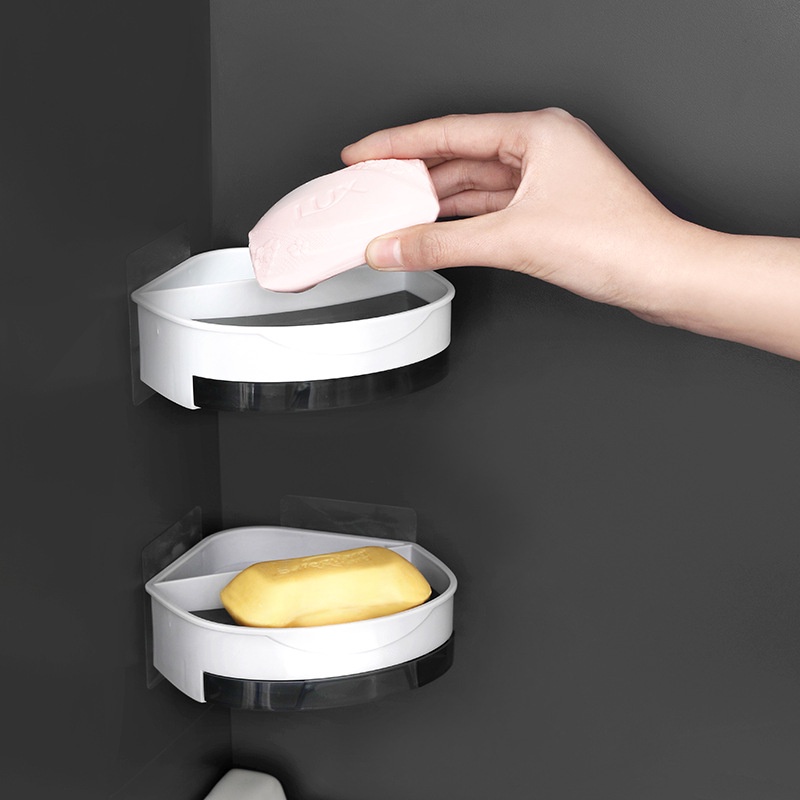 Giá Đựng Xà Phòng Gắn Góc Tường Không Cần Khoan Tiện Dụng