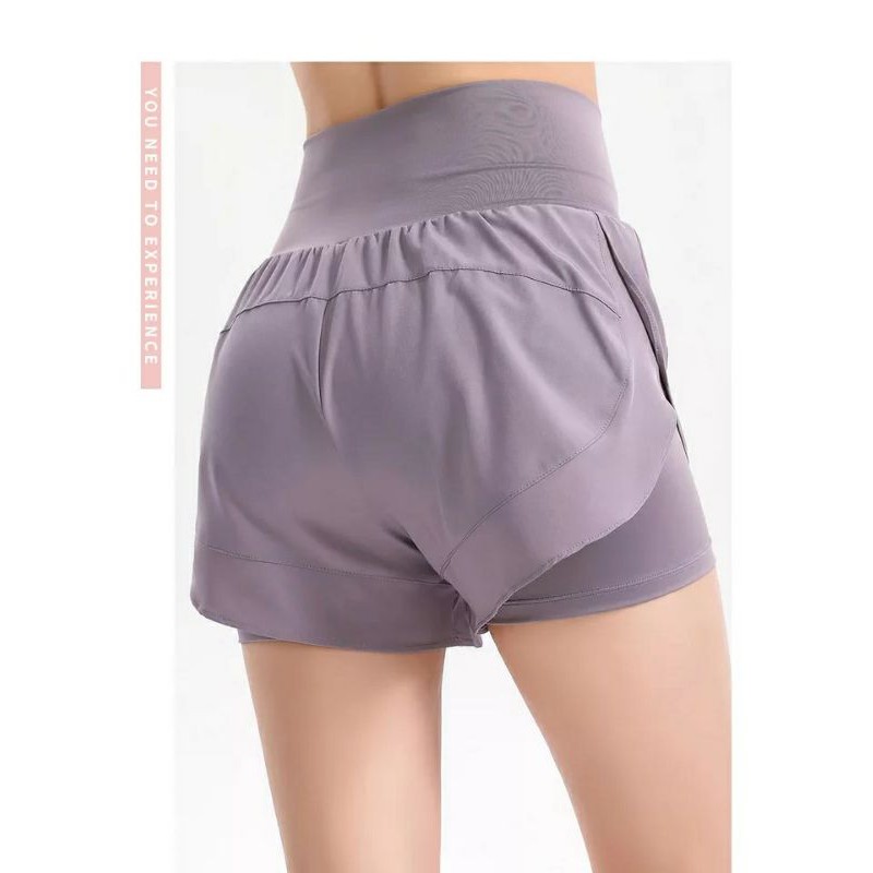 Quần short boxer 2 lớp 010 Sport xẻ hông lưng cao tập gum, yoga, aerobic cao cấp