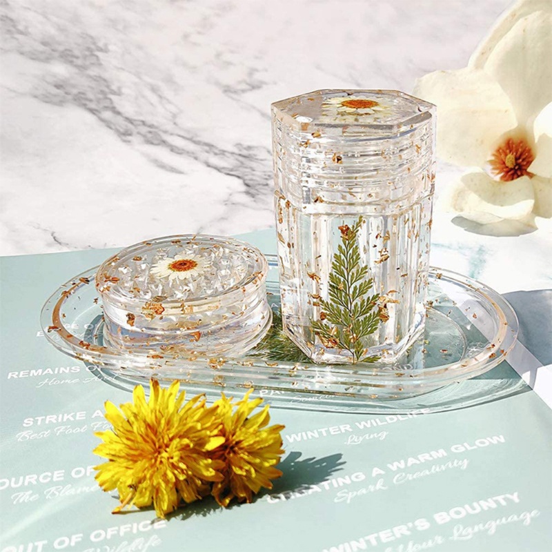 Khuôn silicon đổ nhựa resin epoxy tạo hình hũ đựng và dụng cụ nghiền gia vị hình lục giác lớn