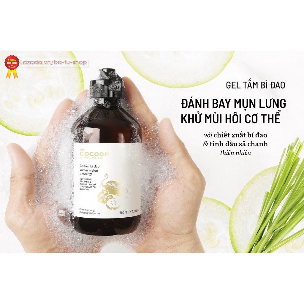 Gel tắm bí đao Cocoon 300ml winter melon shower gel làm sạch mụn