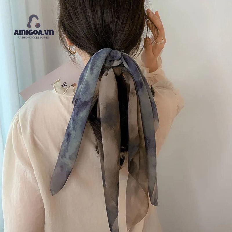 ✨✨Dây Cột Tóc Chiffon Màu Gradient Phối Dây Ruy Băng Dễ Thương