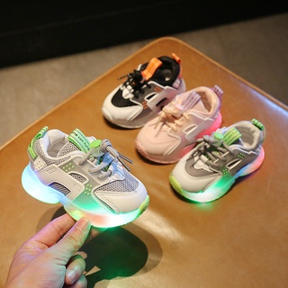 Giày thể thao buộc dây có đèn LED cho bé trai và bé gái 1-6 tuổi