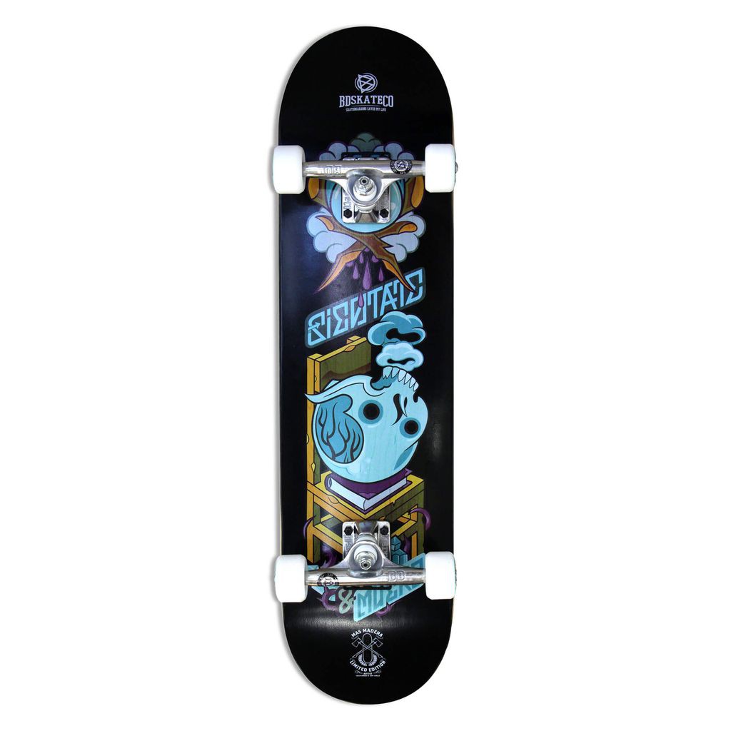 Ván Trượt Skateboard Thể Thao Cao Cấp Mỹ- BDSKATECO MADERA SKULL BLACK CUSTOM COMPLETE 8.0