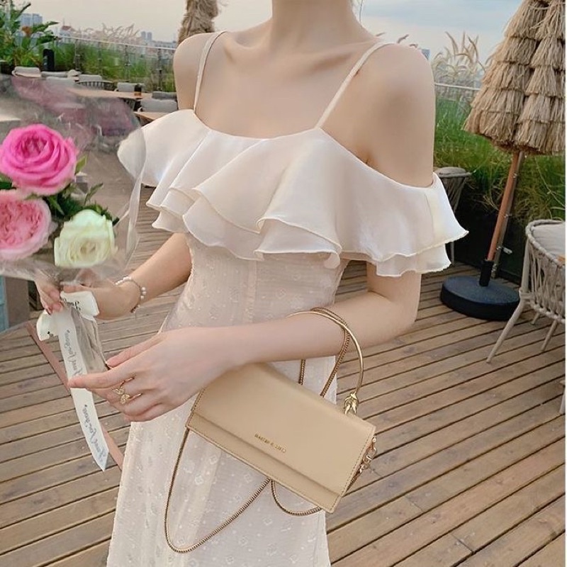 Váy hai dây trễ vai dáng dài đuôi cá siêu xinh- Hàng cao cấp