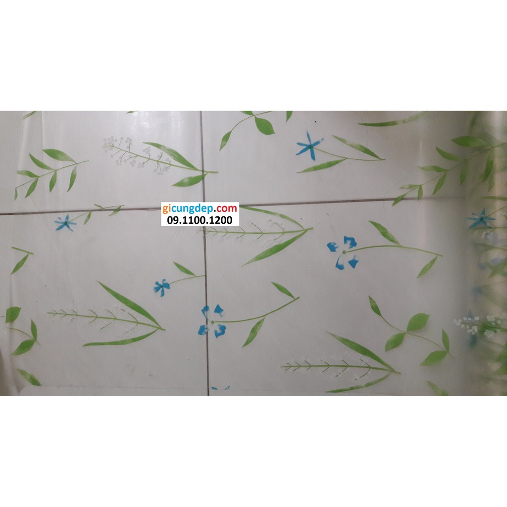 2m Giấy dán kiếng khổ 90cm hoa cỏ xanh