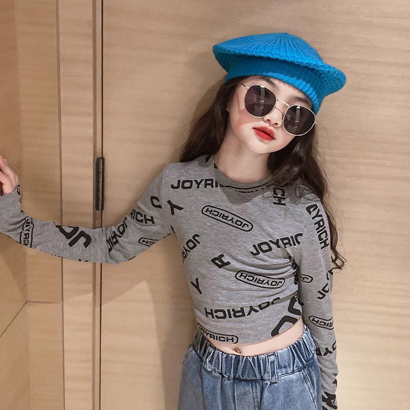 [Hàng Có Sẵn] Áo Thun Cotton Tay Dài Lưng Cao Dáng Ôm Thoải Mái Cho Nữ