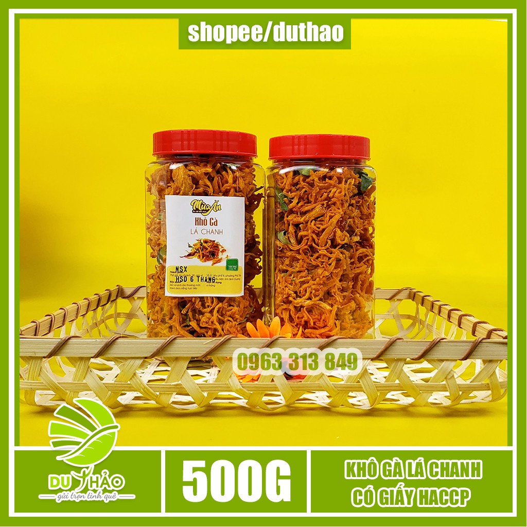 Khô gà lá chanh sấy cay nhẹ thơm ngon 250g, ăn vặt Sài Gòn