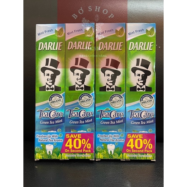 COMBO 2 Tuýt Kem Đánh Răng Ông Tây Đen Darlie Tea Care 160g & Charcoal Clean 140g.