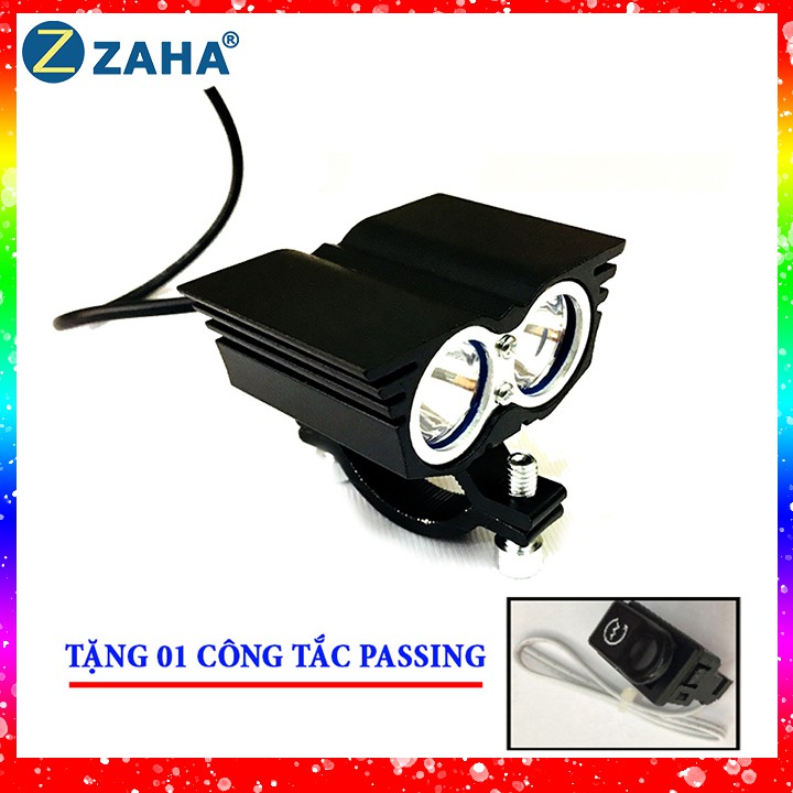 Đèn trợ sáng X2 mắt cú + Tặng công tắc passing