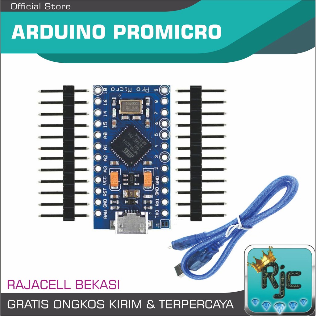 Mới Cáp Dữ Liệu Arduino Pro Micro Leonardo Atmega32u4 Usb Hid 5v 16mhz + Cáp Dữ Liệu