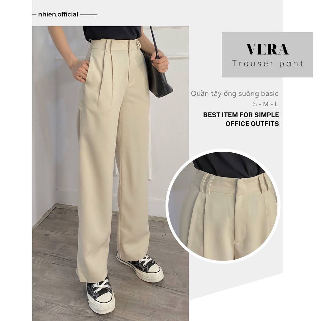 Quần tây công sở- quần tây nữ ống suông basic nhiennhienvintage BQ95