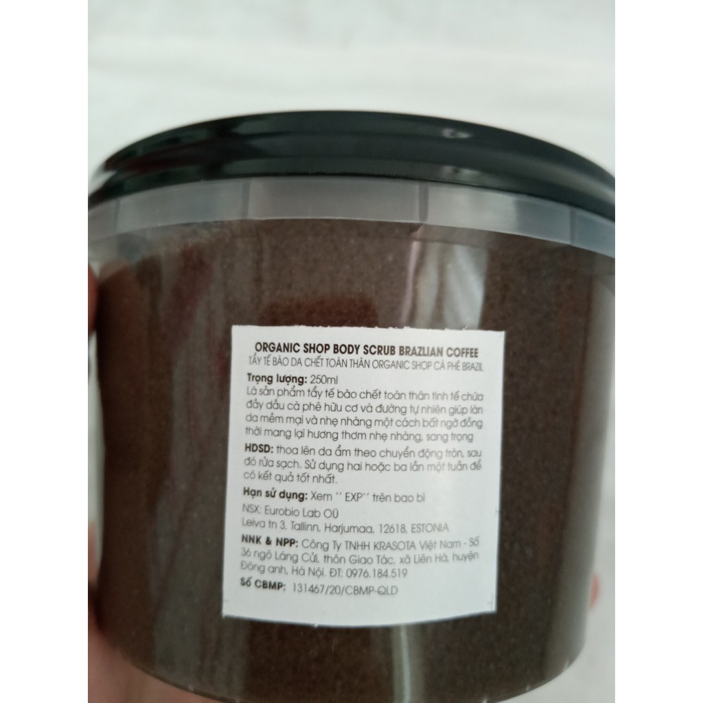 Tẩy Tế Bào Chết Toàn Thân Organic Shop Mã 213 Organic Coffee & Sugar Body Scrub (250ml)