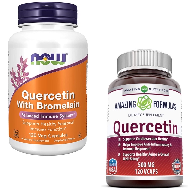 Now Foods Quercetin with Bromelain 120 viên & Amazing Formulas Quercetin - cân bằng hệ miễn dịch