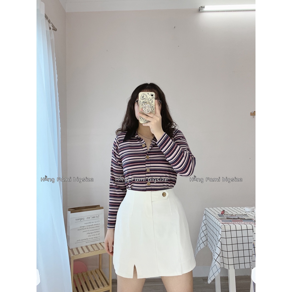 Áo len kẻ ngang cổ đức bigsize (A381)