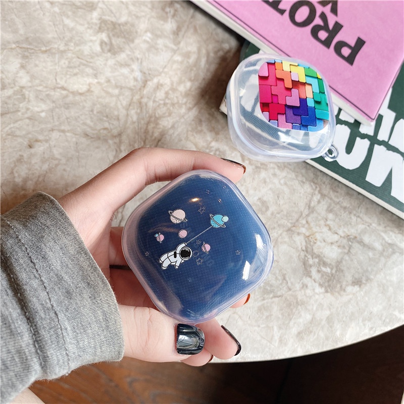 Vỏ Bảo Vệ Hộp Sạc Tai Nghe Samsung Galaxy Buds 2 Mềm Trong Suốt In Hình Không Gian Dễ Thương