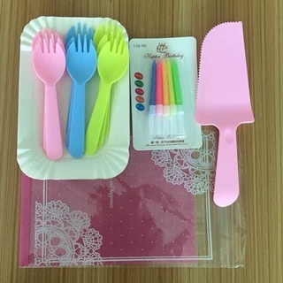 bộ dao nĩa bánh kem cao cấp, set dao dĩa bánh sinh nhật