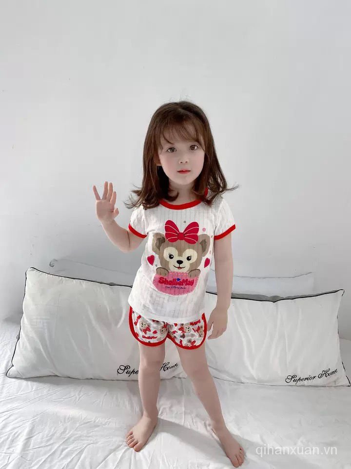 Quần Áo Trẻ Em Mùa Hè Mới Trẻ Em Cotton Ngắn Tay Phù Hợp Với Phim Hoạt Hình In Vòng Cổ Nam Giới Và Phụ Nữ Kho Báu Đồ Ngủ Mặc Nhà