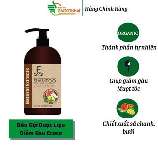 Dầu gội dược liệu sạch giảm gàu Ecoco với chiết xuất sả chanh, bưởi