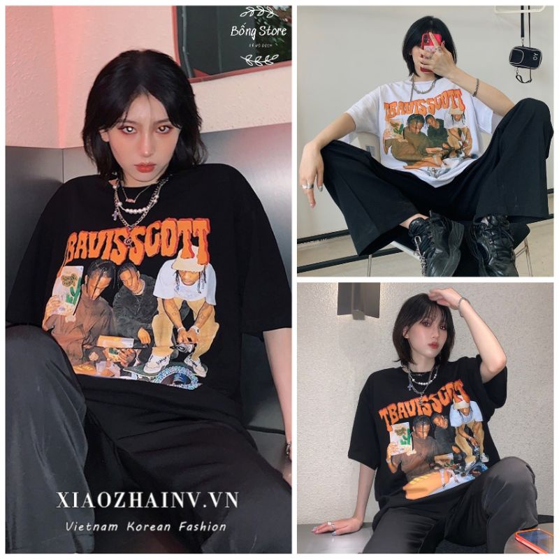 Áo Thun Form Rộng TRAVISSCOTT Cực Hót, Áo Phông Tay Lỡ Oversize Unisex