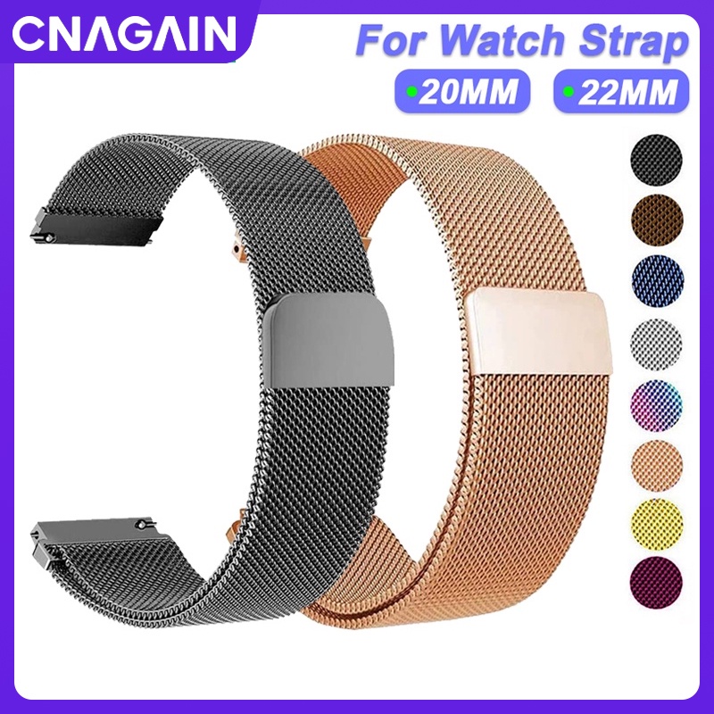 Dây đeo đồng hồ 20mm 22mm cho samsung galaxy watch 6/5/4/3 classic / active 2/3 / gear s3 frontier smart watch strap magnetic bracelet band for gt2 gt3 pro amazfit gts 2 mini / bip u
