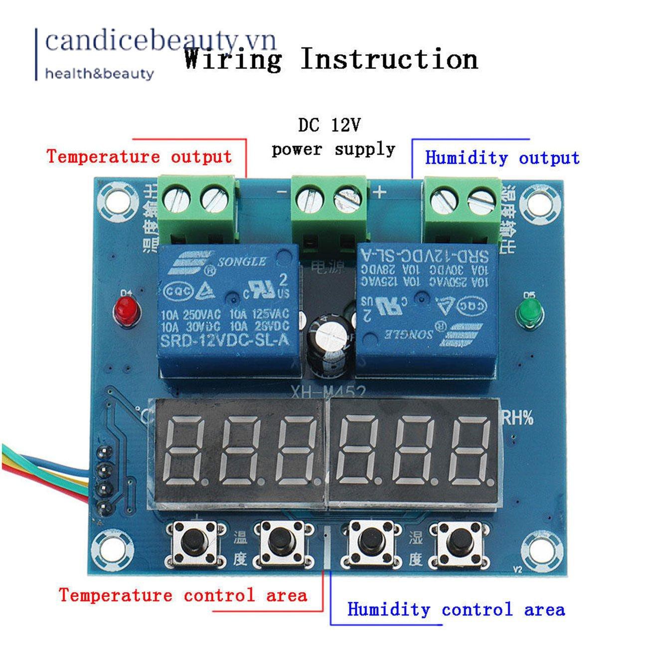 Mô Đun Điều Khiển Nhiệt Độ Và Độ Ẩm Dc 12v Xh-M452