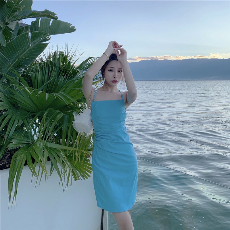 𝓐𝓵𝓮𝓸𝓷 𝓓𝓻𝓮𝓼𝓼 | Đầm 2 Dây Sexy Hở Lưng Dày Dặn Ulzzang, Đầm Đi Biển Quyến Rũ Cho Nữ Thời Trang 2022 | BigBuy360 - bigbuy360.vn